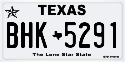 TX license plate BHK5291