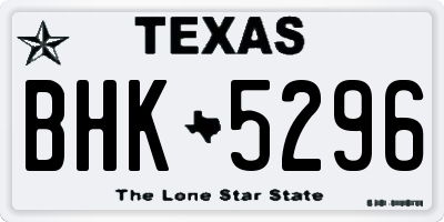 TX license plate BHK5296