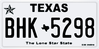 TX license plate BHK5298
