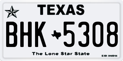 TX license plate BHK5308