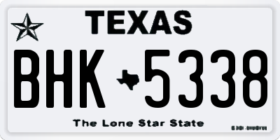 TX license plate BHK5338