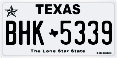 TX license plate BHK5339