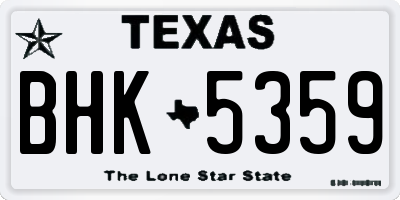 TX license plate BHK5359