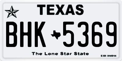 TX license plate BHK5369