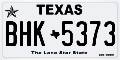 TX license plate BHK5373