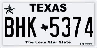 TX license plate BHK5374