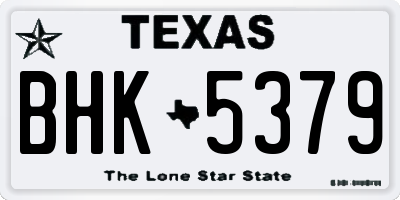 TX license plate BHK5379
