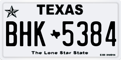 TX license plate BHK5384
