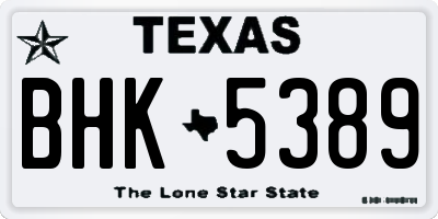 TX license plate BHK5389