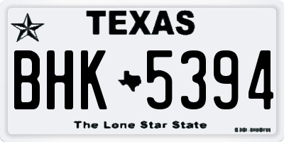 TX license plate BHK5394