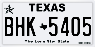 TX license plate BHK5405