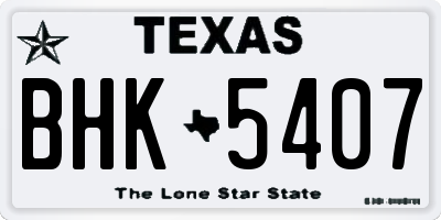 TX license plate BHK5407