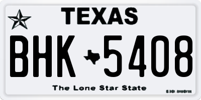 TX license plate BHK5408