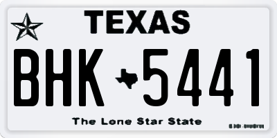 TX license plate BHK5441