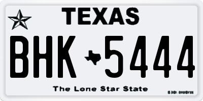 TX license plate BHK5444