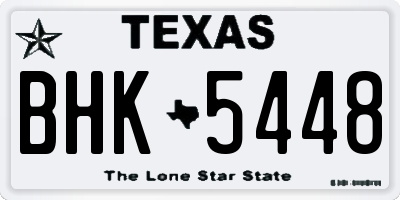 TX license plate BHK5448
