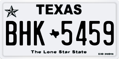 TX license plate BHK5459