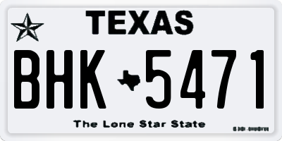 TX license plate BHK5471