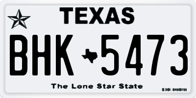 TX license plate BHK5473