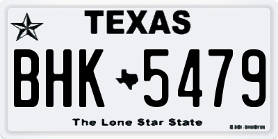 TX license plate BHK5479