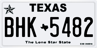 TX license plate BHK5482