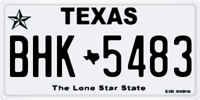 TX license plate BHK5483