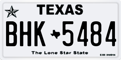 TX license plate BHK5484