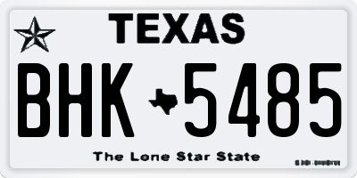 TX license plate BHK5485