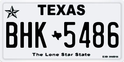 TX license plate BHK5486