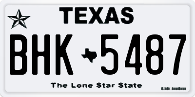 TX license plate BHK5487