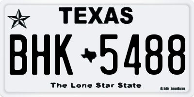 TX license plate BHK5488