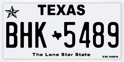 TX license plate BHK5489