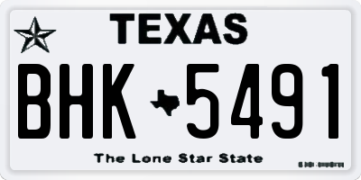 TX license plate BHK5491