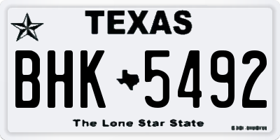 TX license plate BHK5492