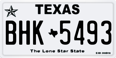 TX license plate BHK5493