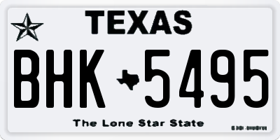 TX license plate BHK5495