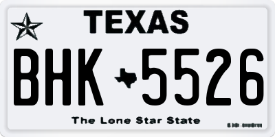 TX license plate BHK5526