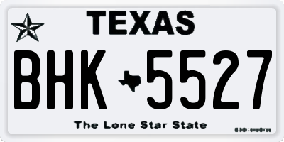 TX license plate BHK5527