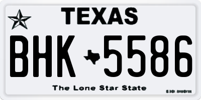 TX license plate BHK5586