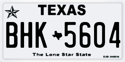 TX license plate BHK5604