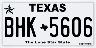 TX license plate BHK5606