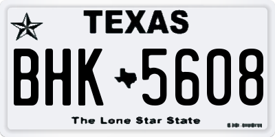 TX license plate BHK5608