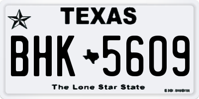 TX license plate BHK5609
