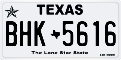 TX license plate BHK5616