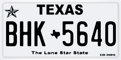 TX license plate BHK5640