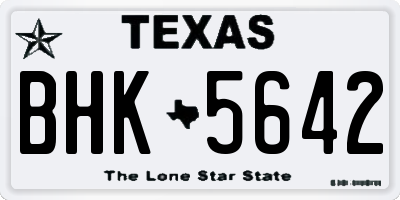 TX license plate BHK5642