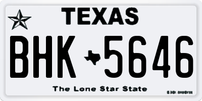 TX license plate BHK5646