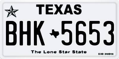 TX license plate BHK5653