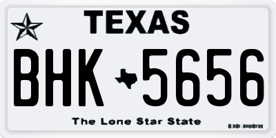 TX license plate BHK5656