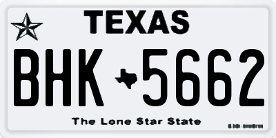 TX license plate BHK5662